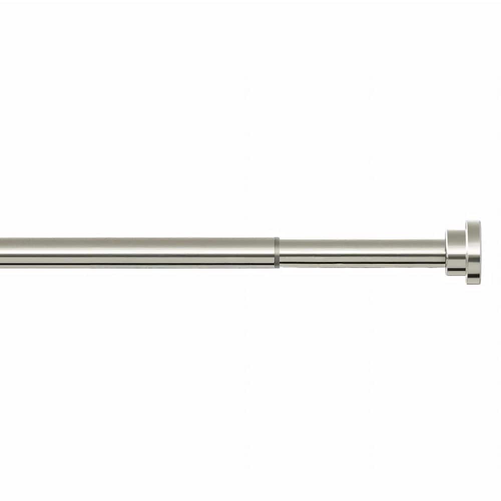 Wudkey Brushed Nickel Tension Shower Curtain Rod, 1 in. Dia. Adjustable 28-74 in., No Drill Non Slip Rustproof for Bathroom (1)