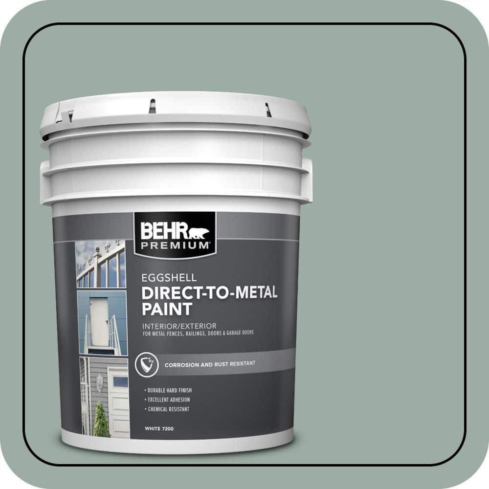 BEHR PREMIUM 5 gal. #N420-3 Misty Moss Eggshell Direct to Metal Interior/Exterior Paint