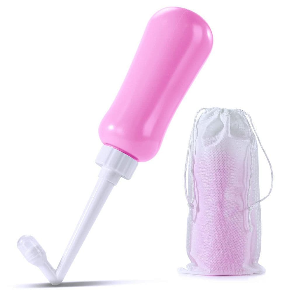 Numhew Travel Series Handheld Bidet Bidet Attachment with 450ml Capacity and Nozzle Included (Pink) (1)
