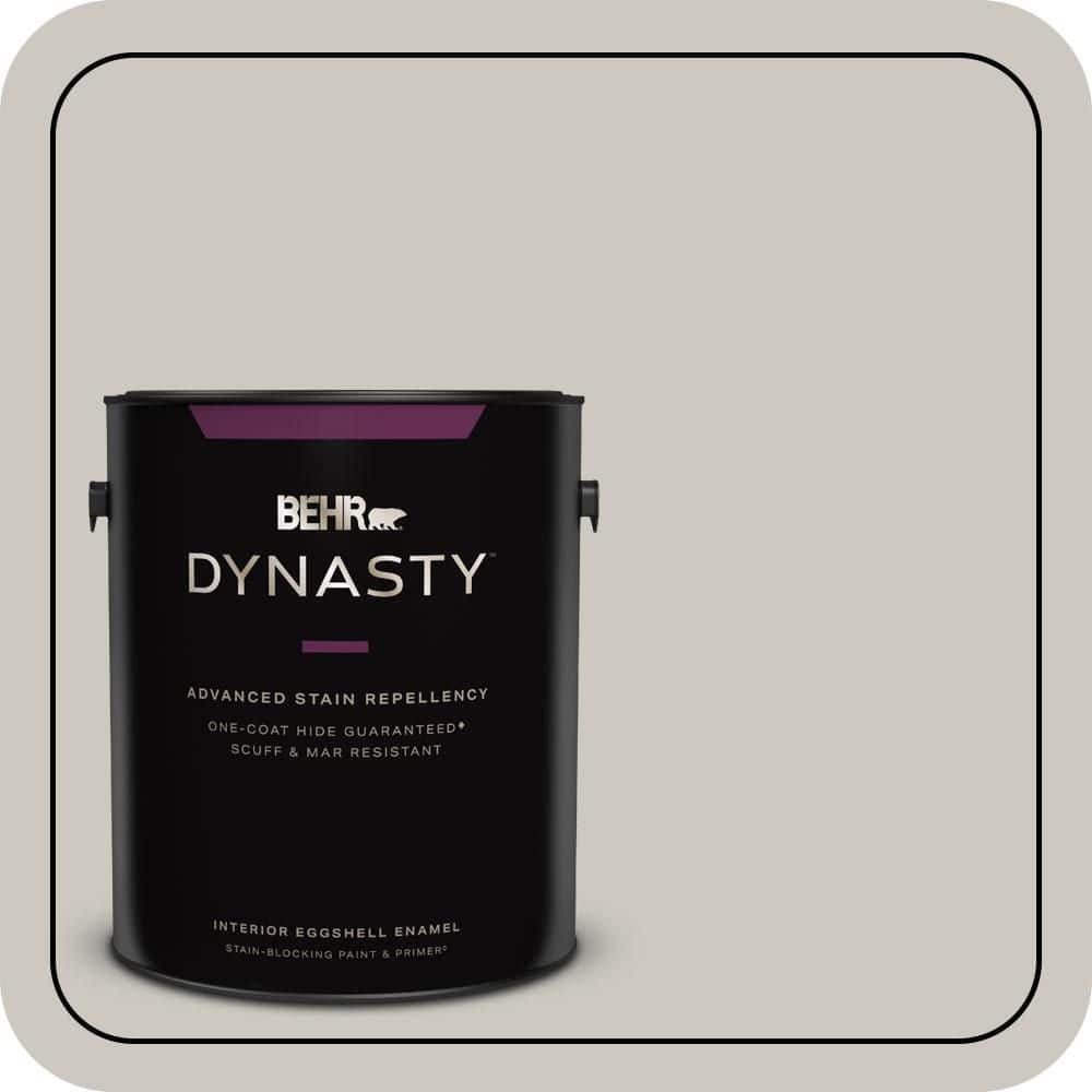 BEHR DYNASTY 1 gal. Designer Collection #DC-008 Gratifying Gray Eggshell Enamel Interior Stain-Blocking Paint & Primer