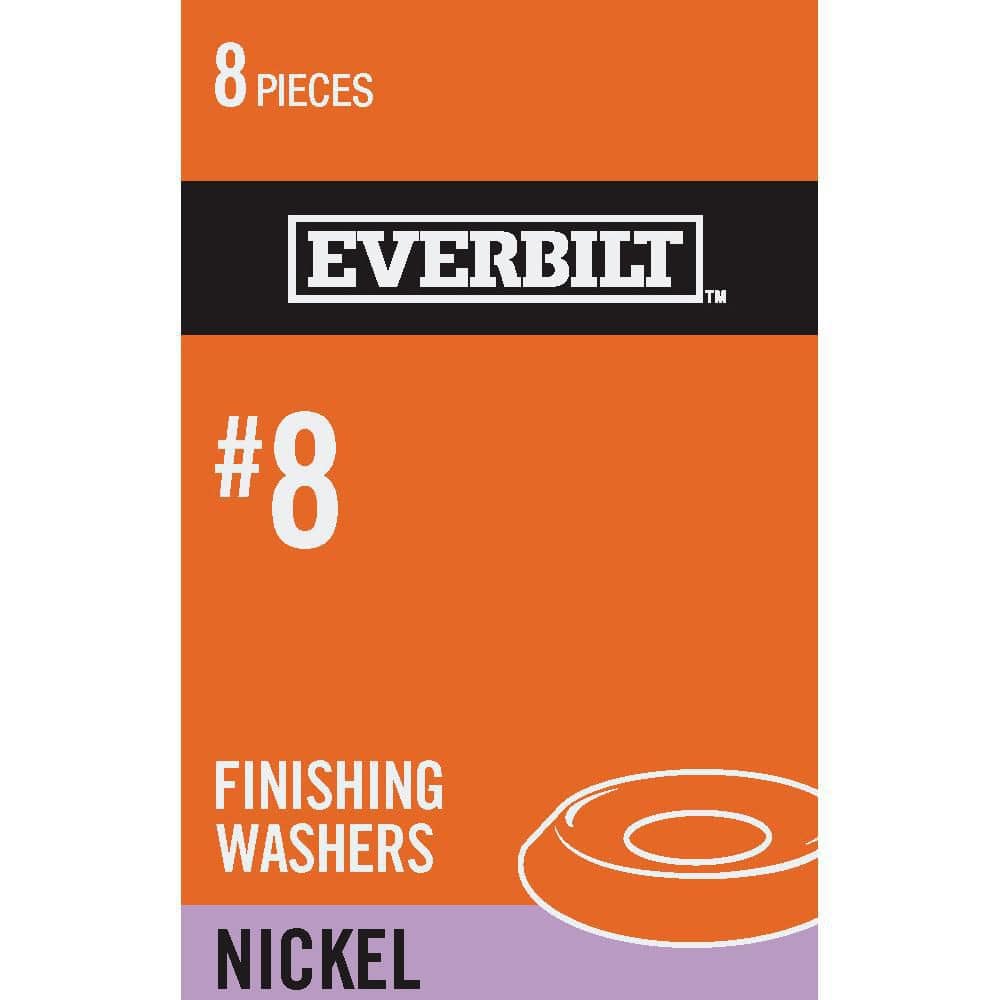 Everbilt #8 Nickel-Plated Steel Finishing Washers (8-Pack)