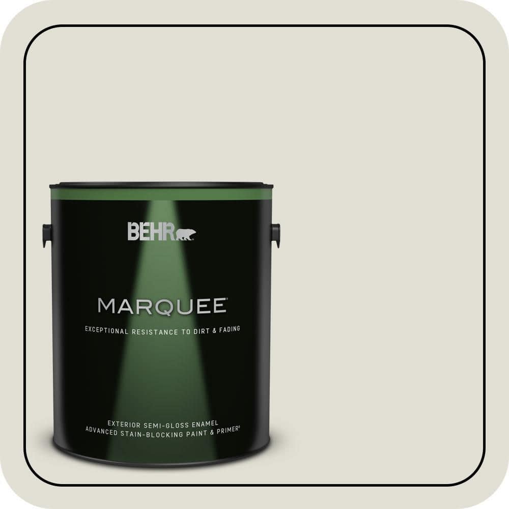 BEHR MARQUEE 1 gal. #PPU24-15 Mission White Semi-Gloss Enamel Exterior Paint & Primer