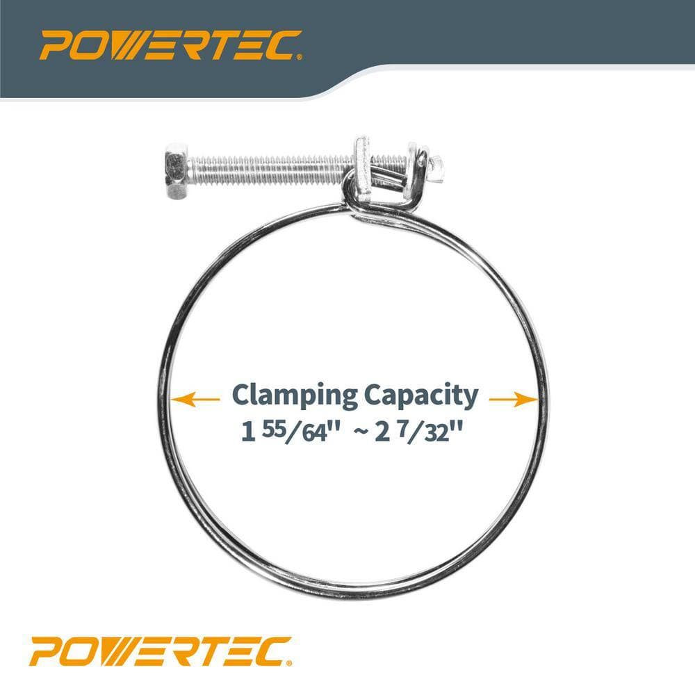 ‎POWERTEC 2 in. Adjustable Double Wire Hose Clamp with bolt for Pool Hose for Above Ground Pool andPoolPump Hose, Pipe Clamp (5PK) (3)