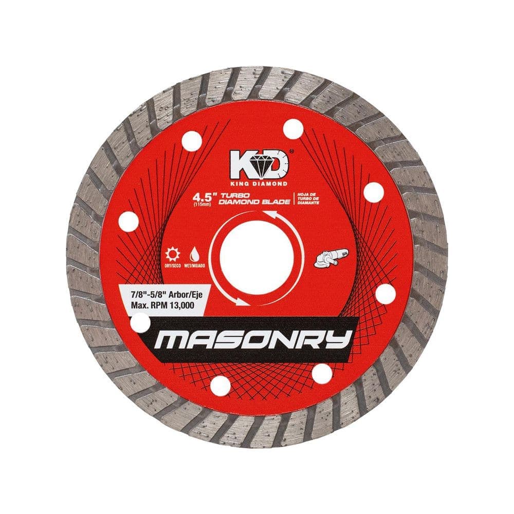 KING DIAMOND 4-1/2 in. Masonry Material Cutting Turbo Rim Diamond Blade
