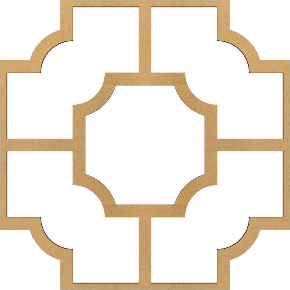 Ekena Millwork Large Bradley Fretwork 3/8 in. x 6 ft. x 6 ft. Brown Wood Decorative Wall Paneling 1-Pack (1)