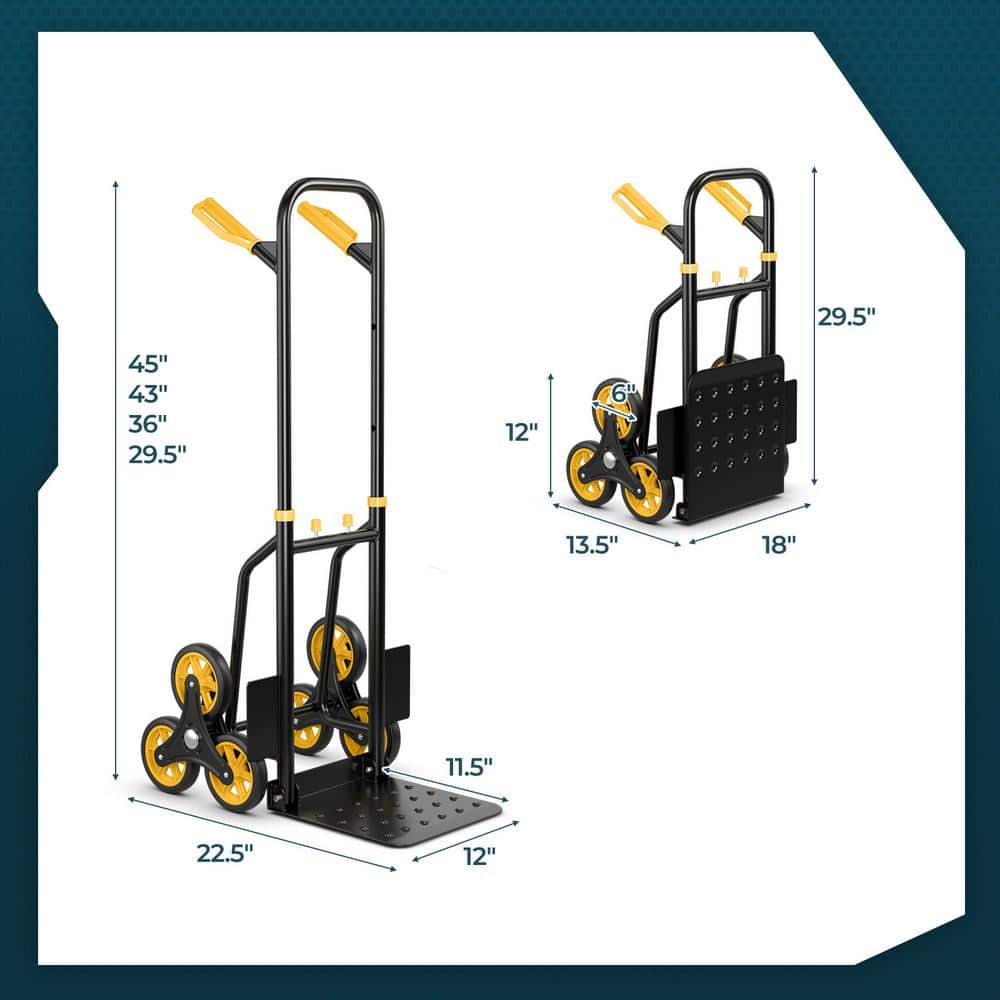 ANGELES HOME 350 lbs. Capacity Stair Climber Hand Truck with Telescoping Handle (3)