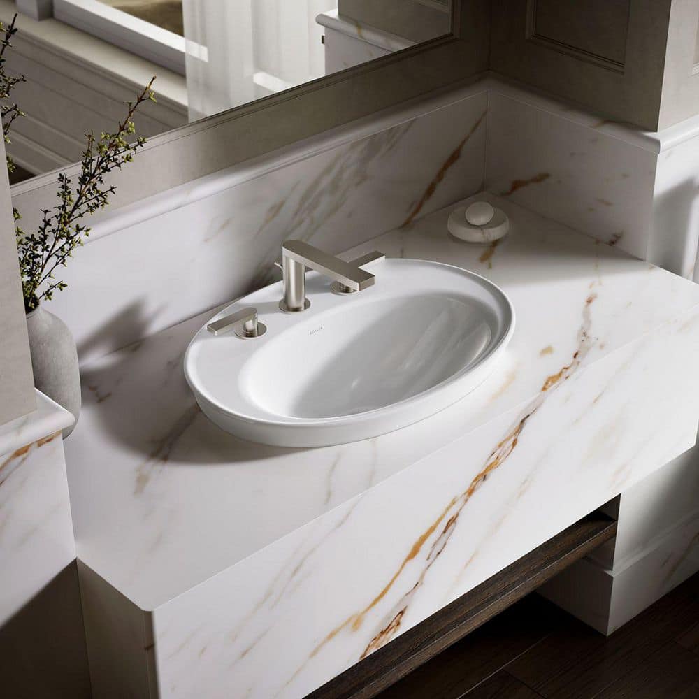 KOHLER Serif 16.25 in. Drop-In Bathroom Sink Vitreous China with Drain (1)