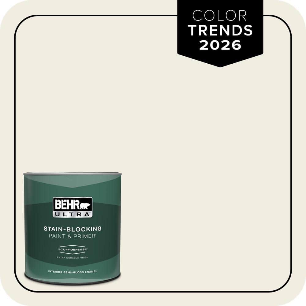 BEHR ULTRA 1 qt. Designer Collection #DC-003 Blank Canvas Extra Durable Semi-Gloss Enamel Interior Paint & Primer