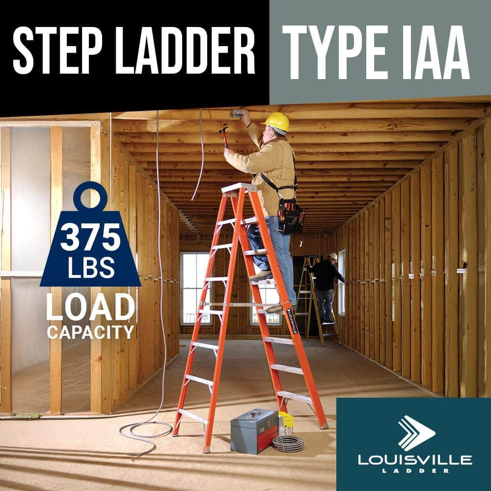 Louisville Ladder Fiberglass Step Ladder with 375 lbs. Load Capacity Type IAA Duty Rating (2)