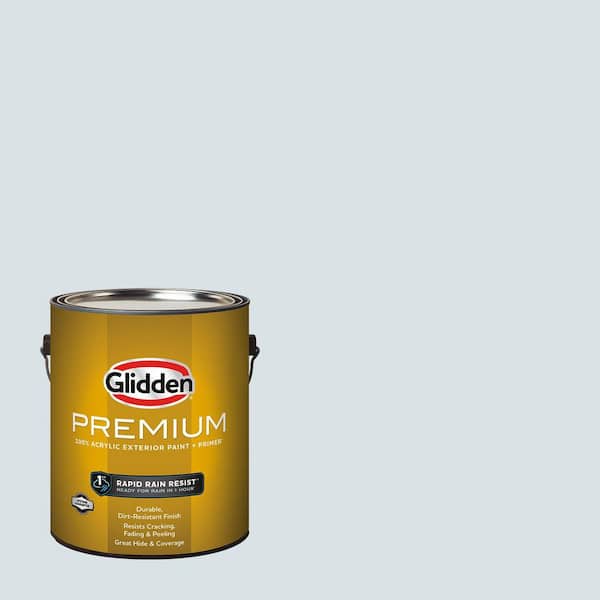 Glidden Premium 1 gal. Subtle Blue PPG1152-1 Flat Exterior Latex Paint (2)