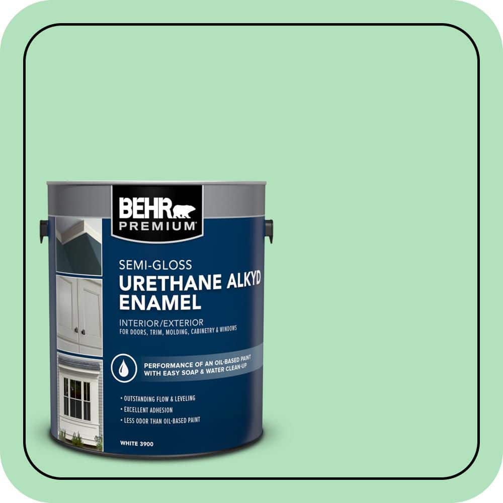 BEHR PREMIUM 1 gal. #P400-3 Folk Tale Urethane Alkyd Semi-Gloss Enamel Interior/Exterior Paint (1)