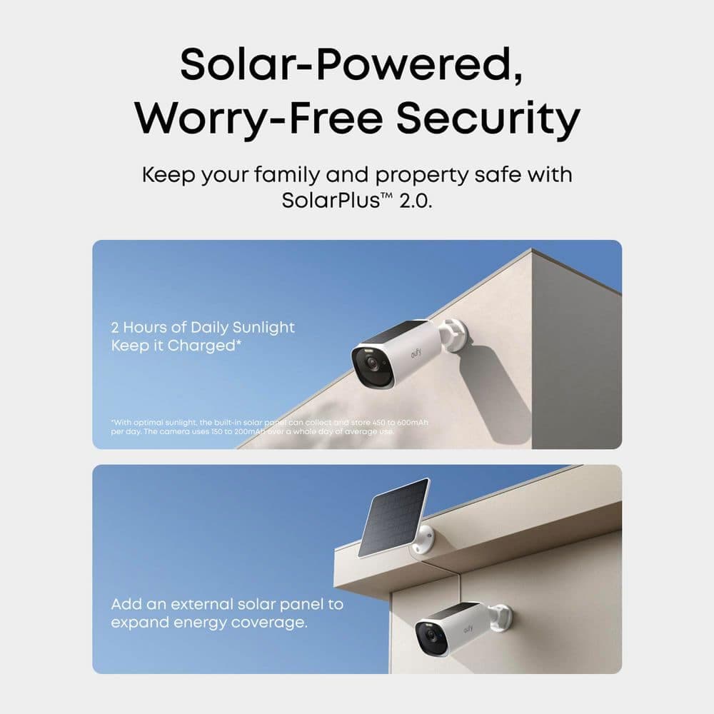 E40 Eufy Cam Kit Wireless Outdoor Smart Solar Security Camera with 2-Cameras, Home- Base S380, and No Monthly Fees (3)