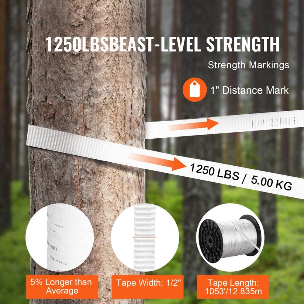 SVOPES Polyester Pull Tape, 1/2 in. x 1053 ft. Flat Rope, 1250 lbs. Capacity, for Packaging, Gardening, Electrical Work, White (2)