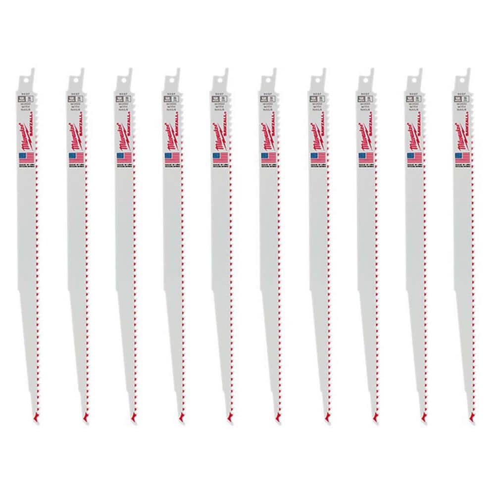 Milwaukee 12 in. 5 TPI Wood Cutting SAWZALL Reciprocating Saw Blades (10-Pack) (1)