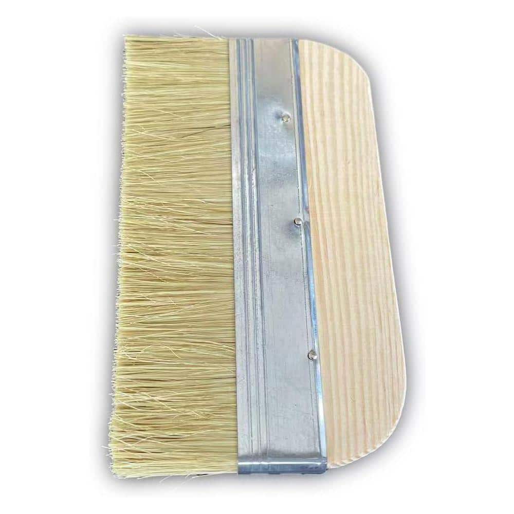 KIWDZFU 7 in. Soft Nylon Bristle Concrete Brush with Wide Wooden Handle for Finishing Concrete Projects (2)