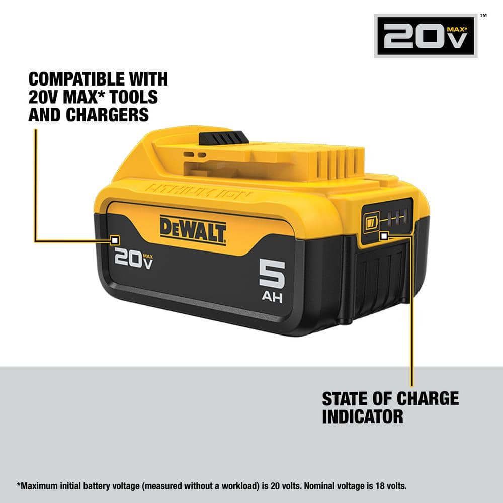 DEWALT 20V Max Lithium-Ion Cordless 6.5 in. Sidewinder Style Circular Saw with 20V Max Premium 5.0Ah Battery Pack (3)