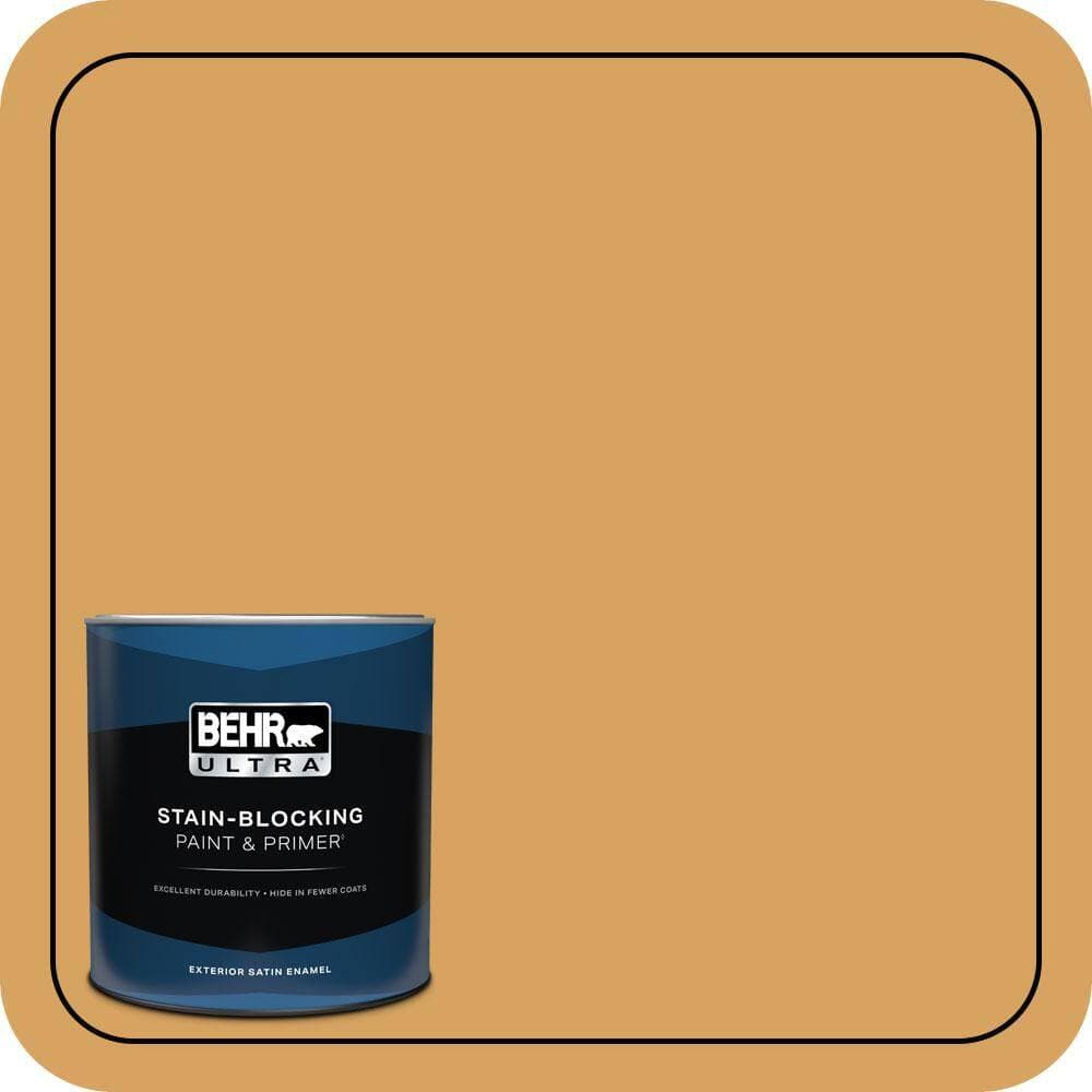 BEHR ULTRA 1 qt. #MQ4-10 Amber Brew Satin Enamel Exterior Paint & Primer (1)