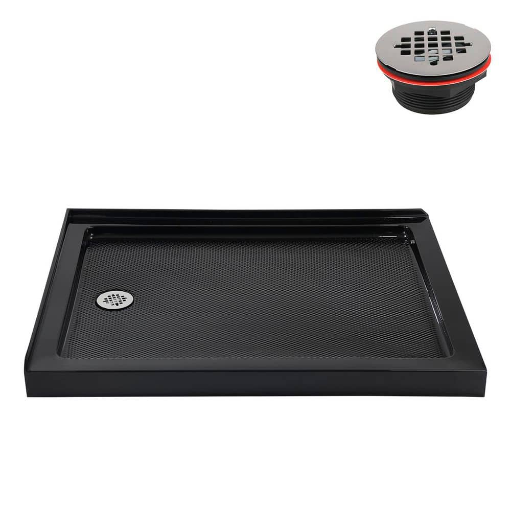 Streamline NT-2522-424-BL 42 in. 34 in. Corner Acrylic Shower Pan Base with Drain, Drain Included (1)
