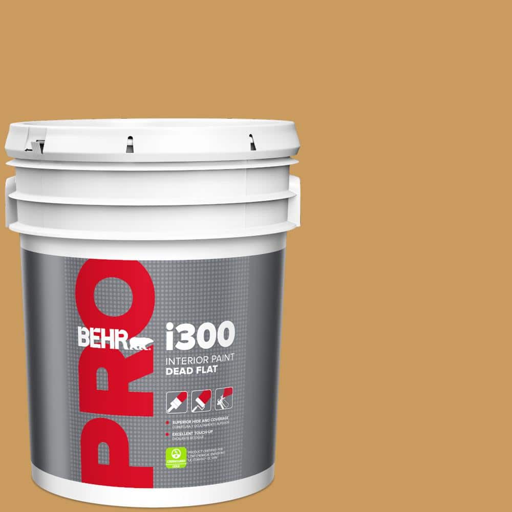 BEHR PRO 5 gal. #M280-6 Solid Gold Dead Flat Interior Paint (1)