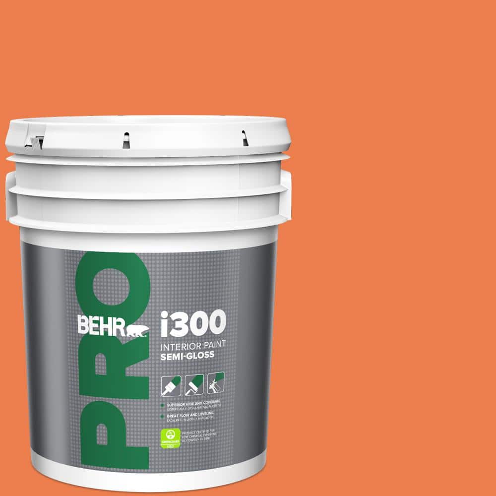 BEHR PRO 5 gal. #P200-6 Sizzling Sunset Semi-Gloss Interior Paint