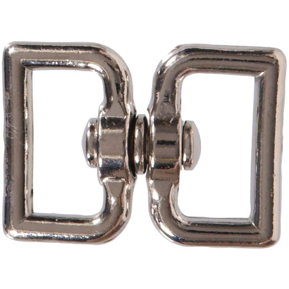 The Hillman Group 1 x 2 in. Double Swivel with Strap Eyes in Nickel Plated (10-Pack)