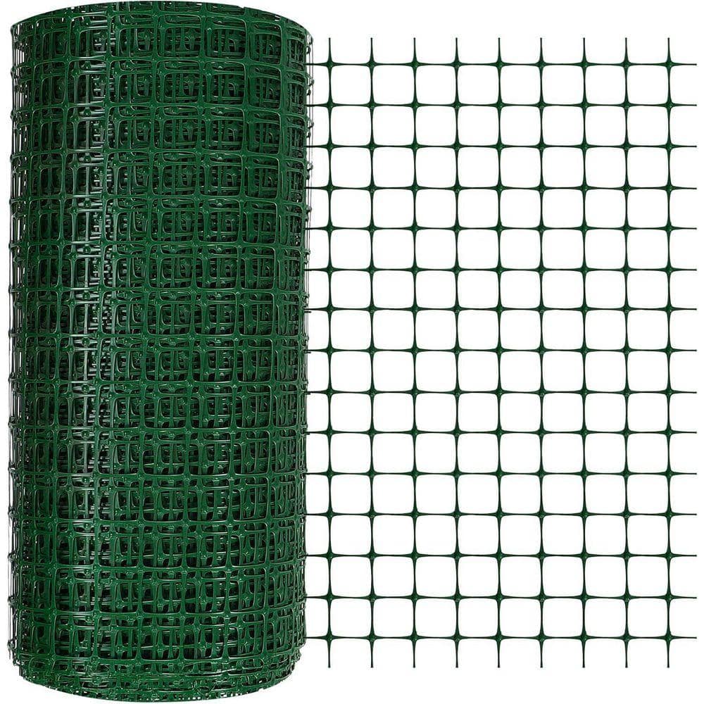 KIWDZFU 2 x 164 ft. Plastic Mesh Fence Rol Temporary Netting for Construction Fencing, Animal Fencing, Garden Fencing (1)