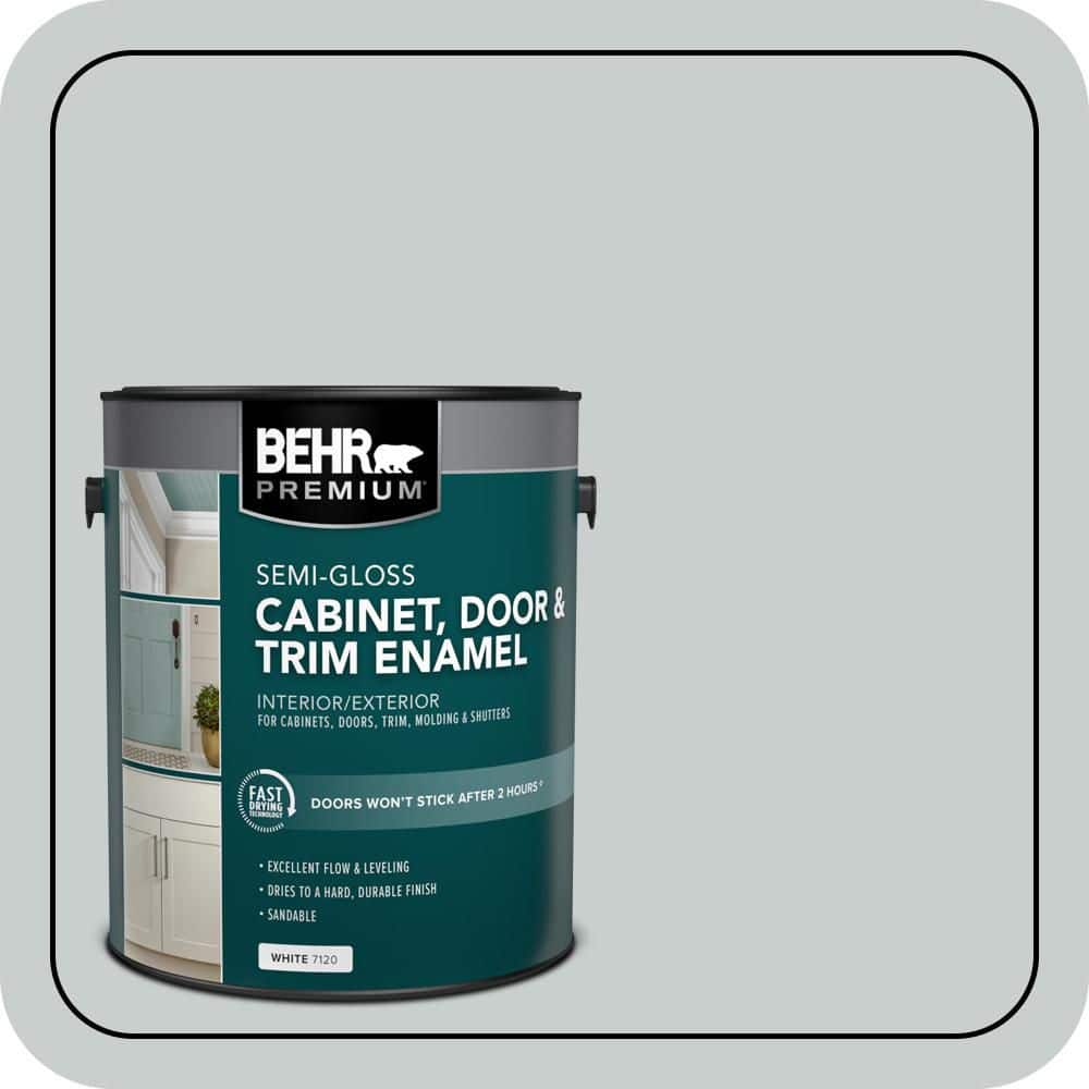 BEHR PREMIUM 1 gal. #720E-2 Light French Gray Semi-Gloss Enamel Interior/Exterior Cabinet, Door & Trim Paint (1)