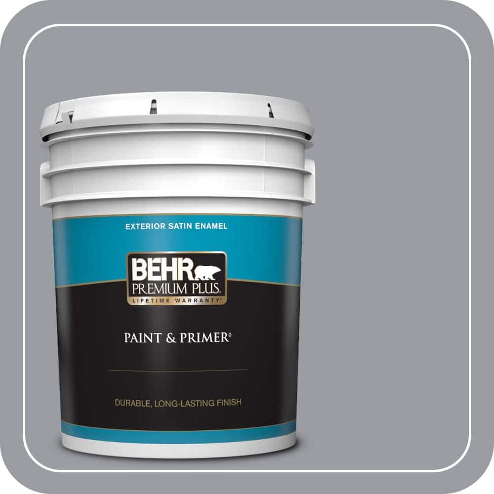 BEHR PREMIUM PLUS 5 gal. #PPU26-20 Smokey Lilac Satin Enamel Exterior Paint & Primer