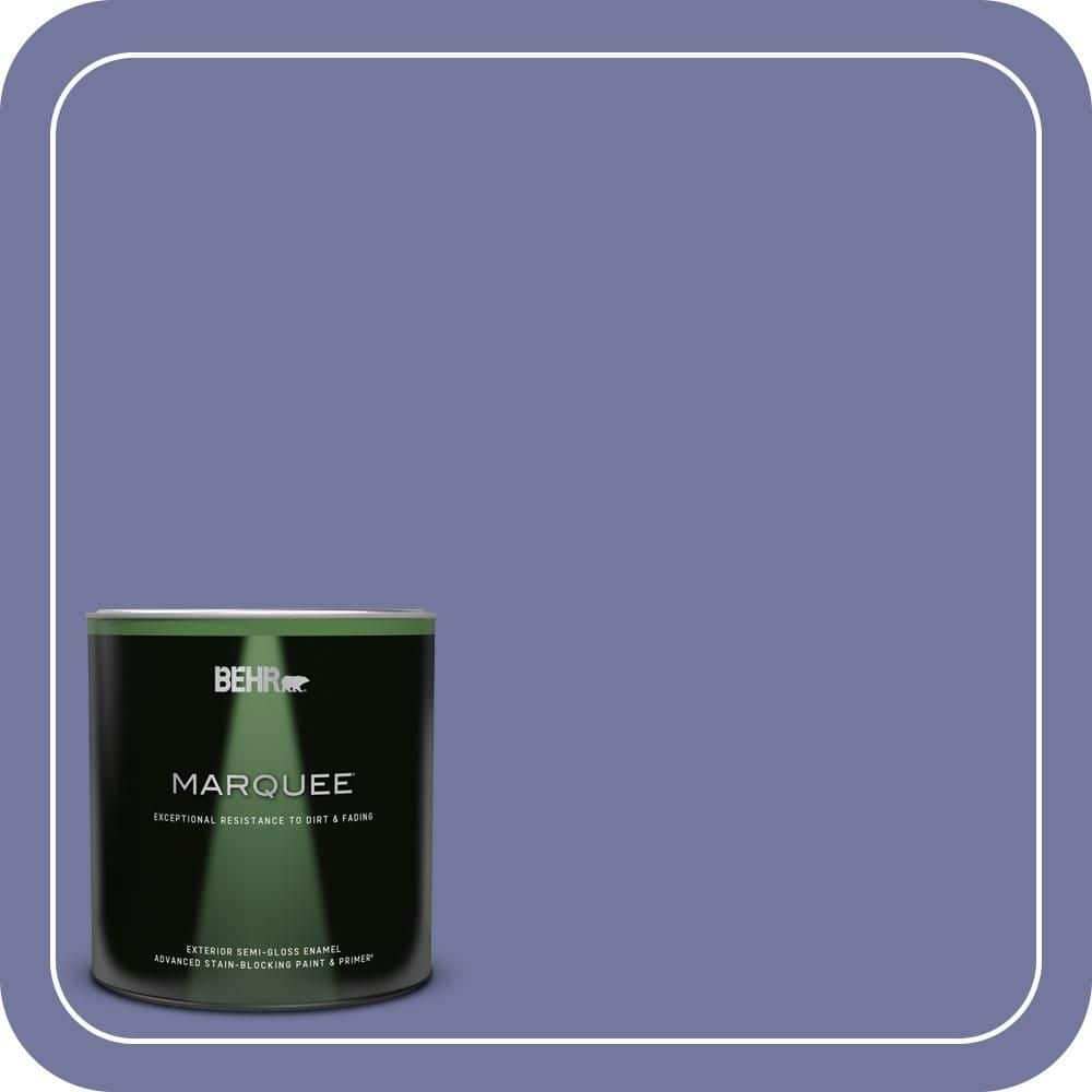 BEHR MARQUEE 1 qt. #630D-6 Palace Purple Semi-Gloss Enamel Exterior Paint & Primer