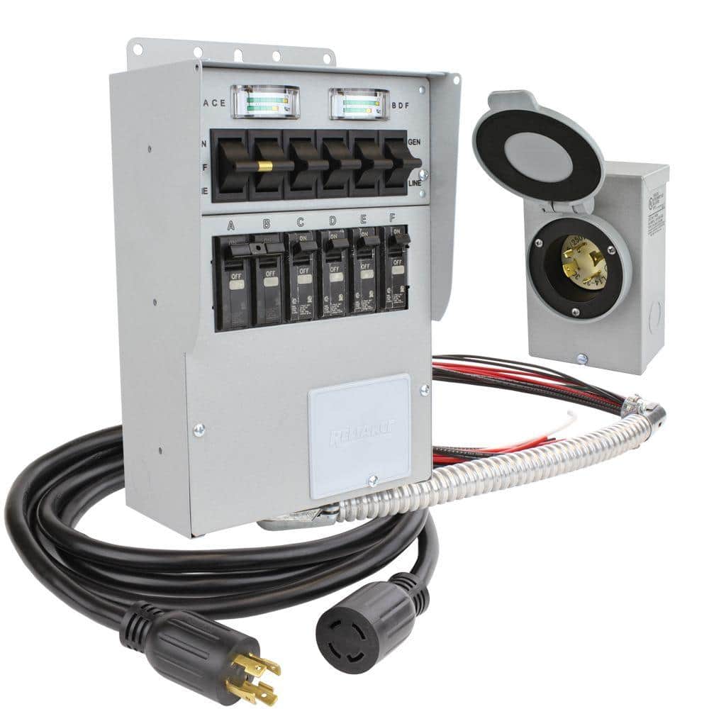 Reliance Controls 30 Amp 250-Volt 7500-Watt Non-Fuse 6-Circuit Transfer Switch Kit (2)