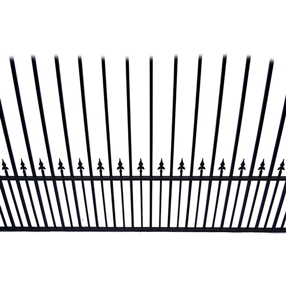 ALEKO 32 ft. x 5 ft. Prague Style Security Fence Panels Steel Fence Kit 4-Panel Fence Gate (2)