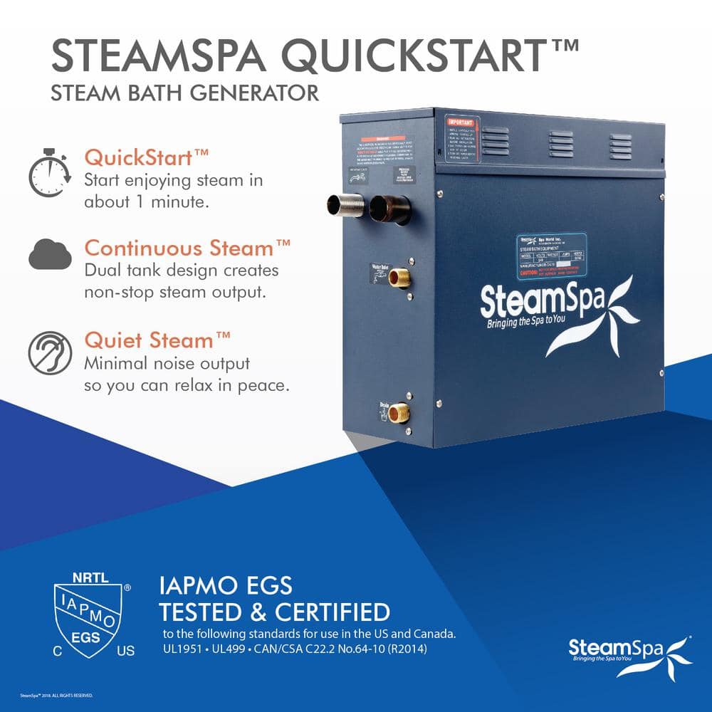 SteamSpa Indulgence Series 7.5kW Steam Bath Generator with Continuous Steam and Quick Start Technology Oil Rubbed (3)