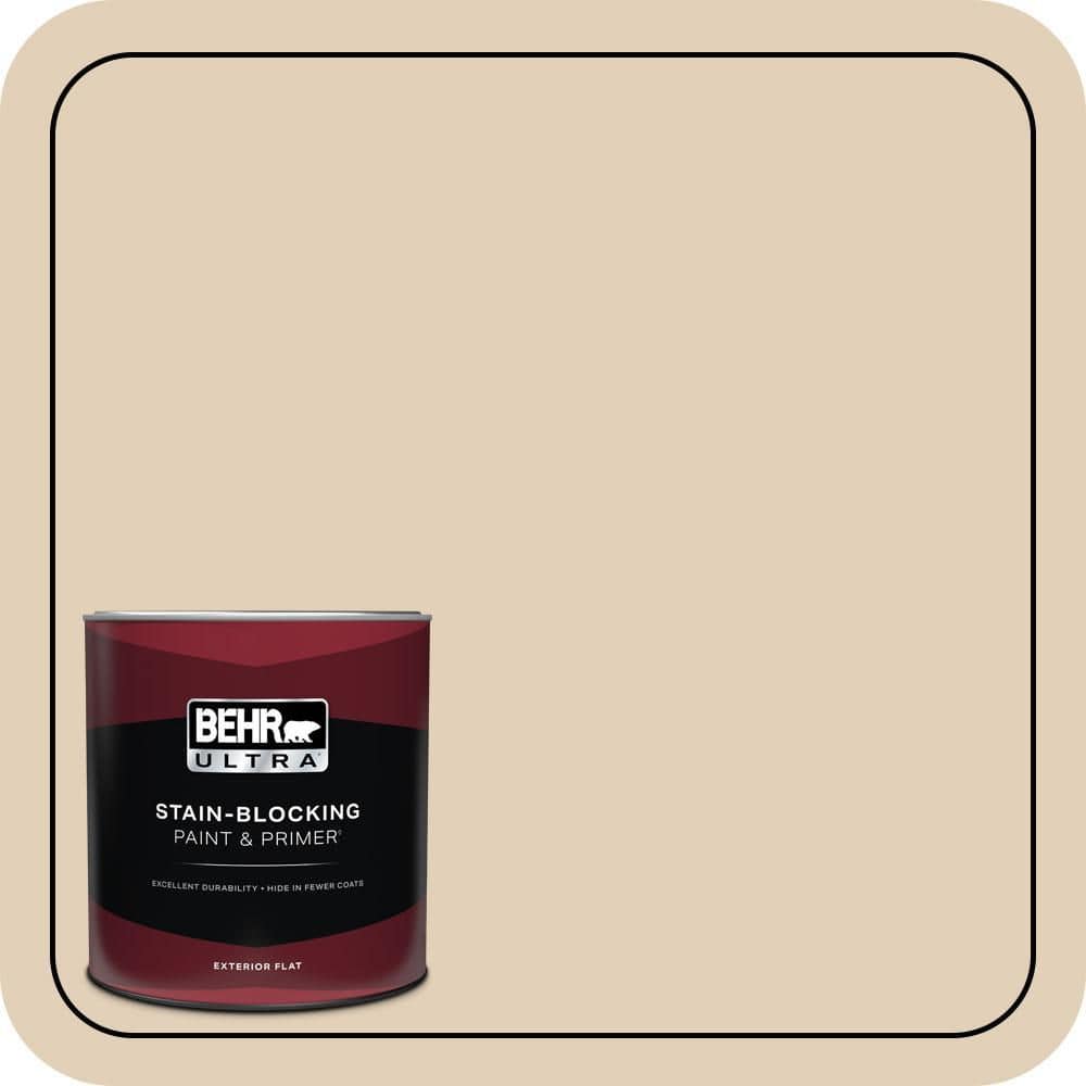 BEHR ULTRA 1 qt. #PWN-66 Toasted Cashew Flat Exterior Paint & Primer