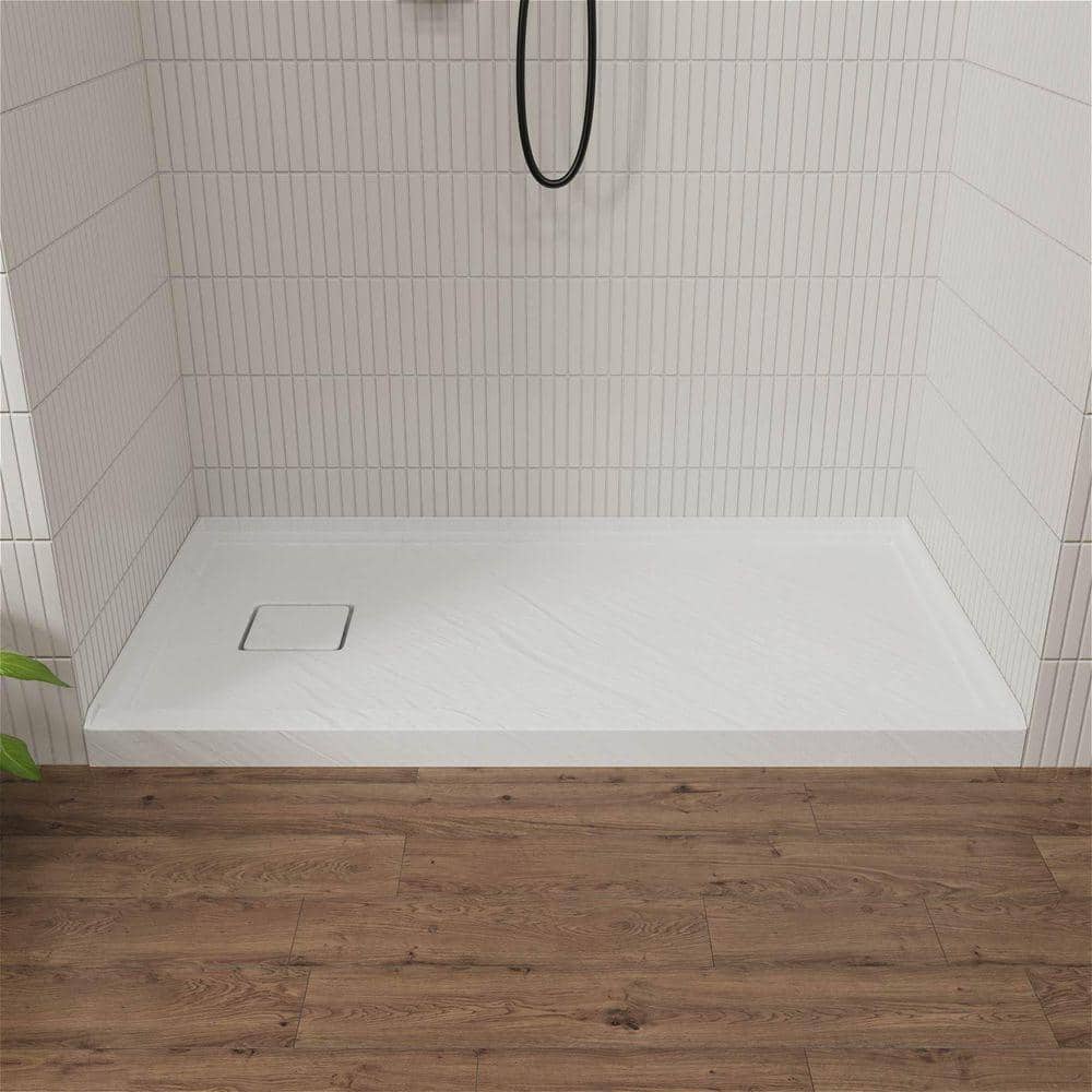 GIVING TREE 60 in. L 32 in. W Single Threshold Rectangle Alcove Shower Pan Base with Drain (2)