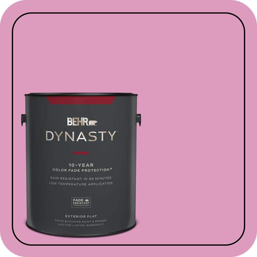 BEHR DYNASTY 1 gal. #690B-4 Pink Begonia Flat Exterior Stain-Blocking Paint & Primer