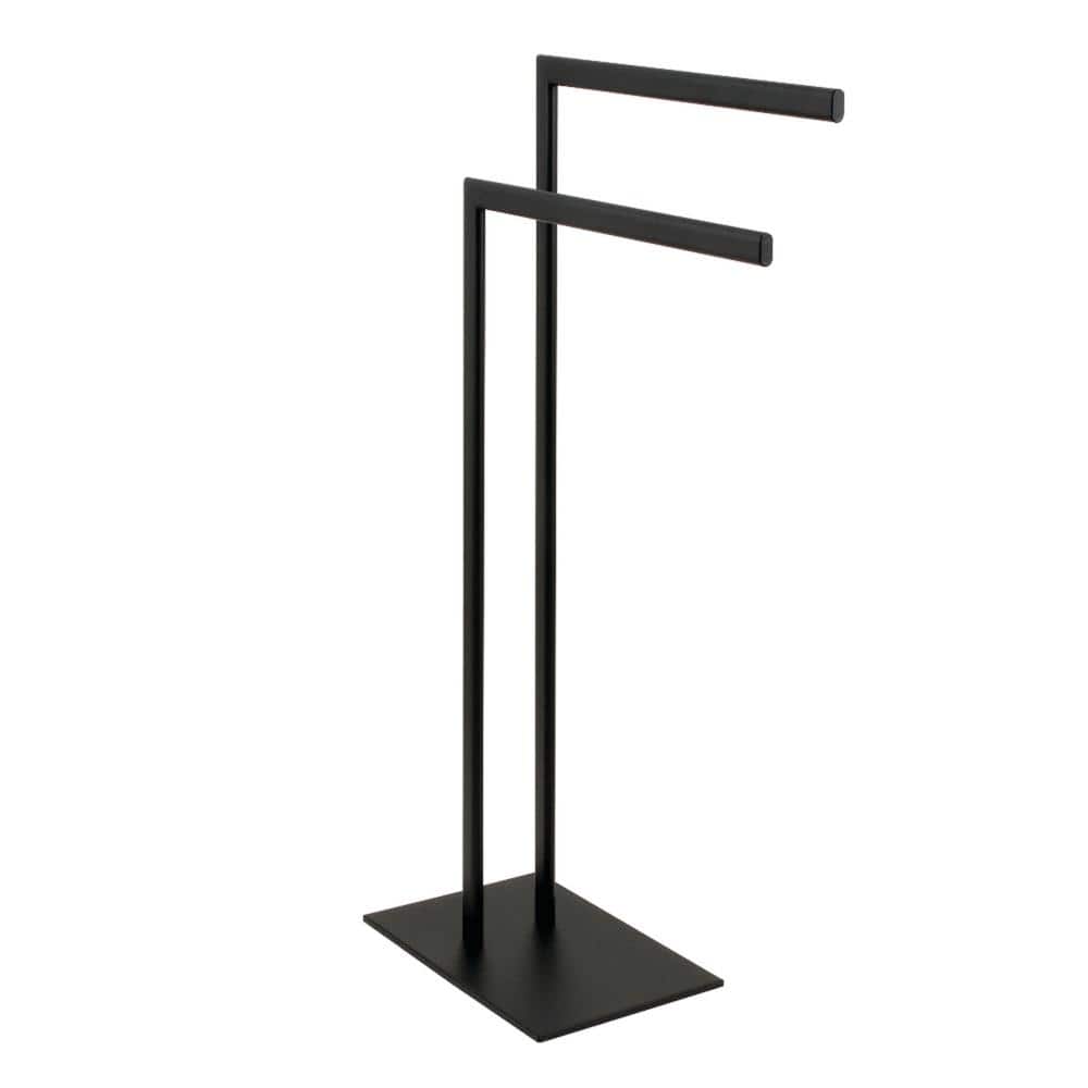 Kingston Brass Edenscape 2-Bar Freestanding Towel Rack in Matte Black (1)