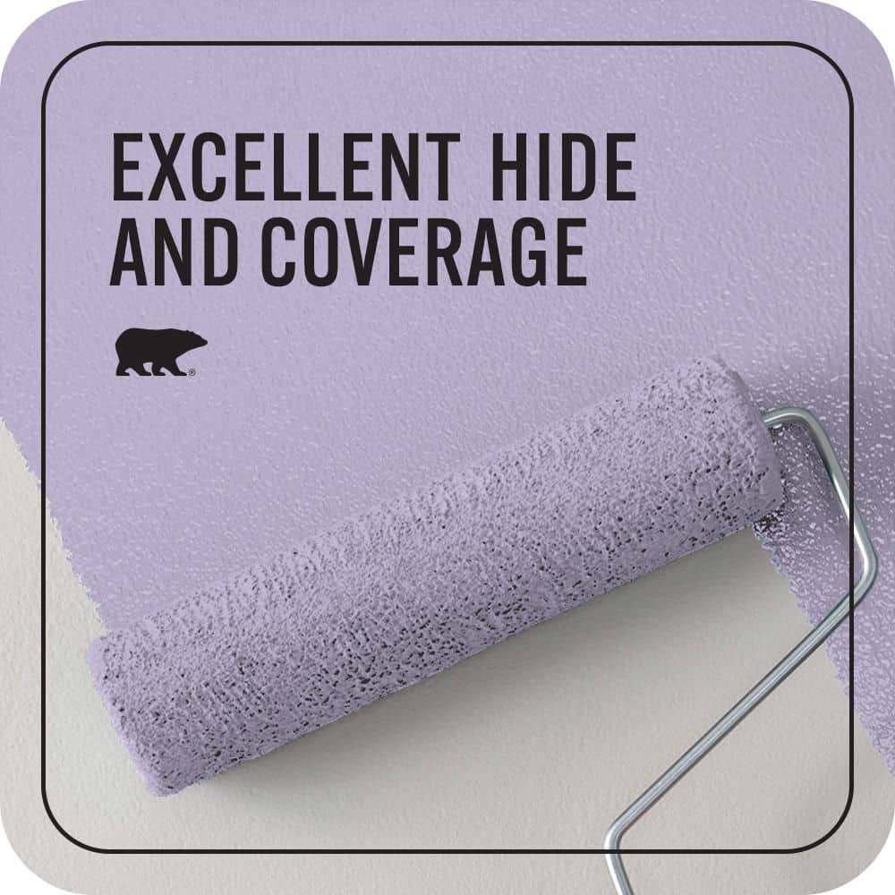 BEHR PREMIUM PLUS 1 qt. #M560-3 Grape Hyacinth Flat EcoMix Plant-Based Interior Paint & Primer (2)
