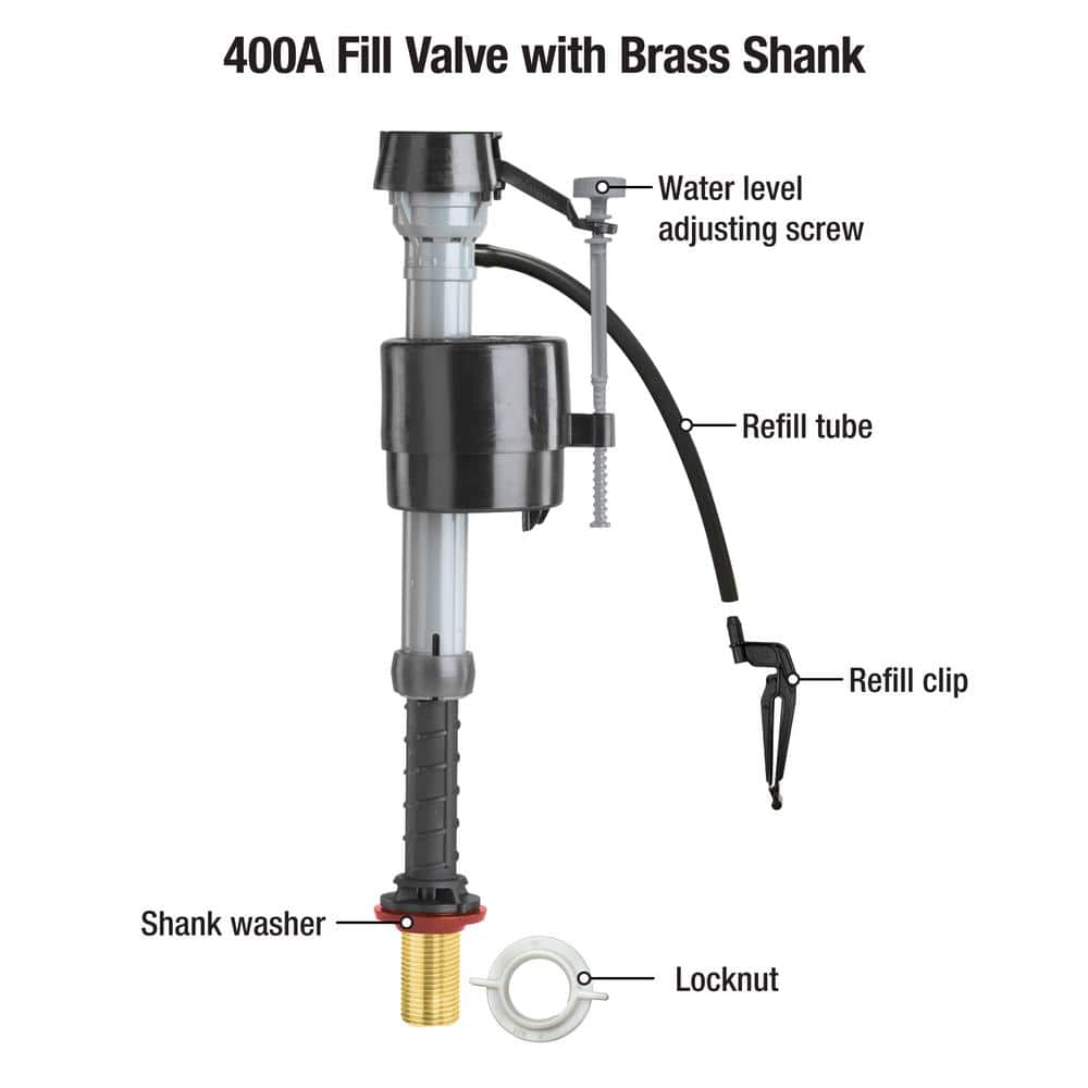 Fluidmaster 400A Universal Toilet Fill Valve with Brass Shank (3)