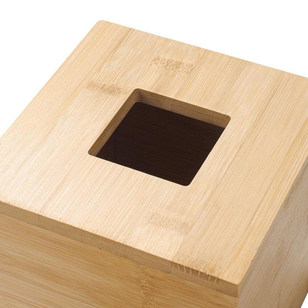KHKFY Tissue Box Cover Square Bamboo Holder 5.7 x 5.7 x 5.7 in. for Bathroom Bedroom Office Living Room Decor (2)