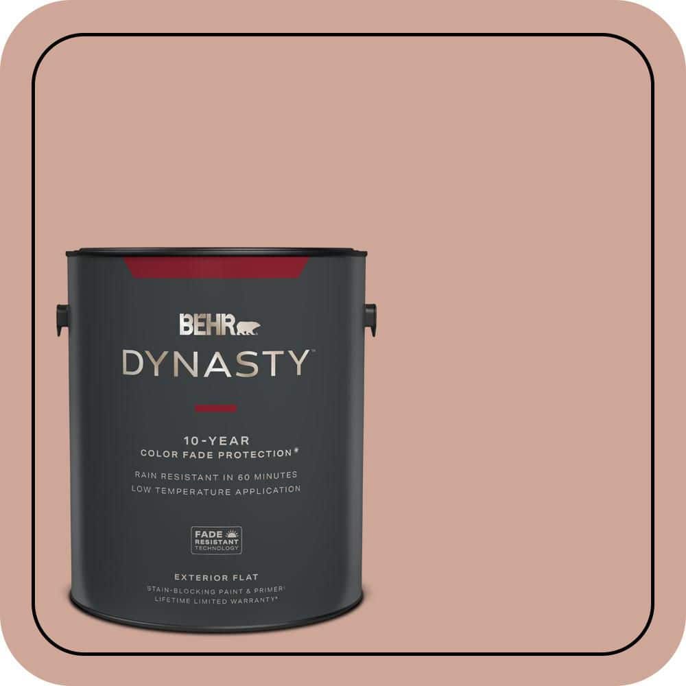BEHR DYNASTY 1 gal. #PPU2-08 Pink Ginger Flat Exterior Stain-Blocking Paint & Primer