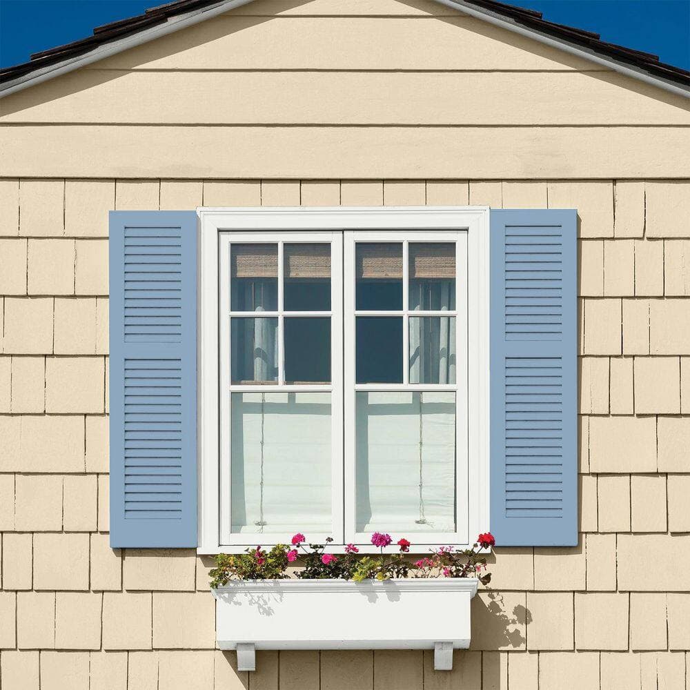 Glidden Premium 5 gal. PPG1160-4 Kaleidoscope Satin Exterior Latex Paint (4)