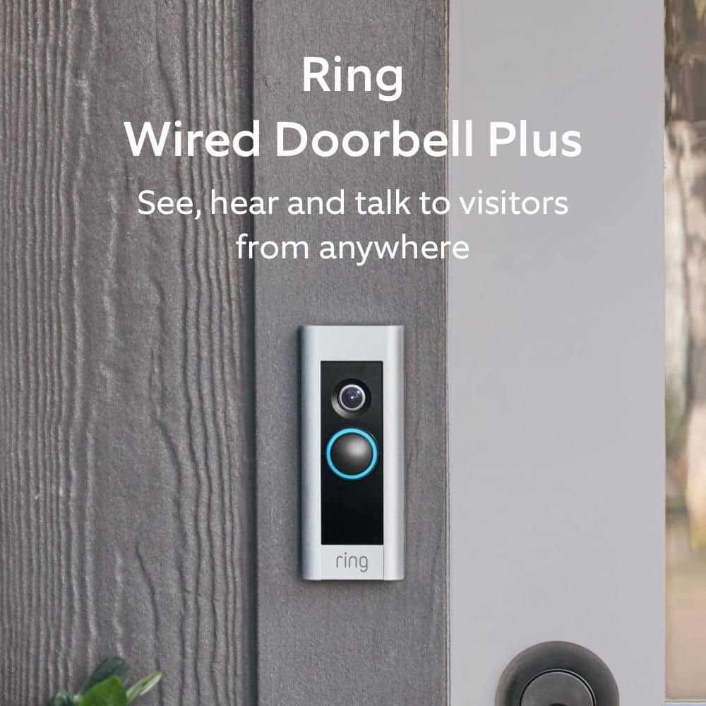 Ring Wired Doorbell Plus - Smart WiFi Video Doorbell Camera with Color Video Previews, Night Vision and Quick Replies (2)