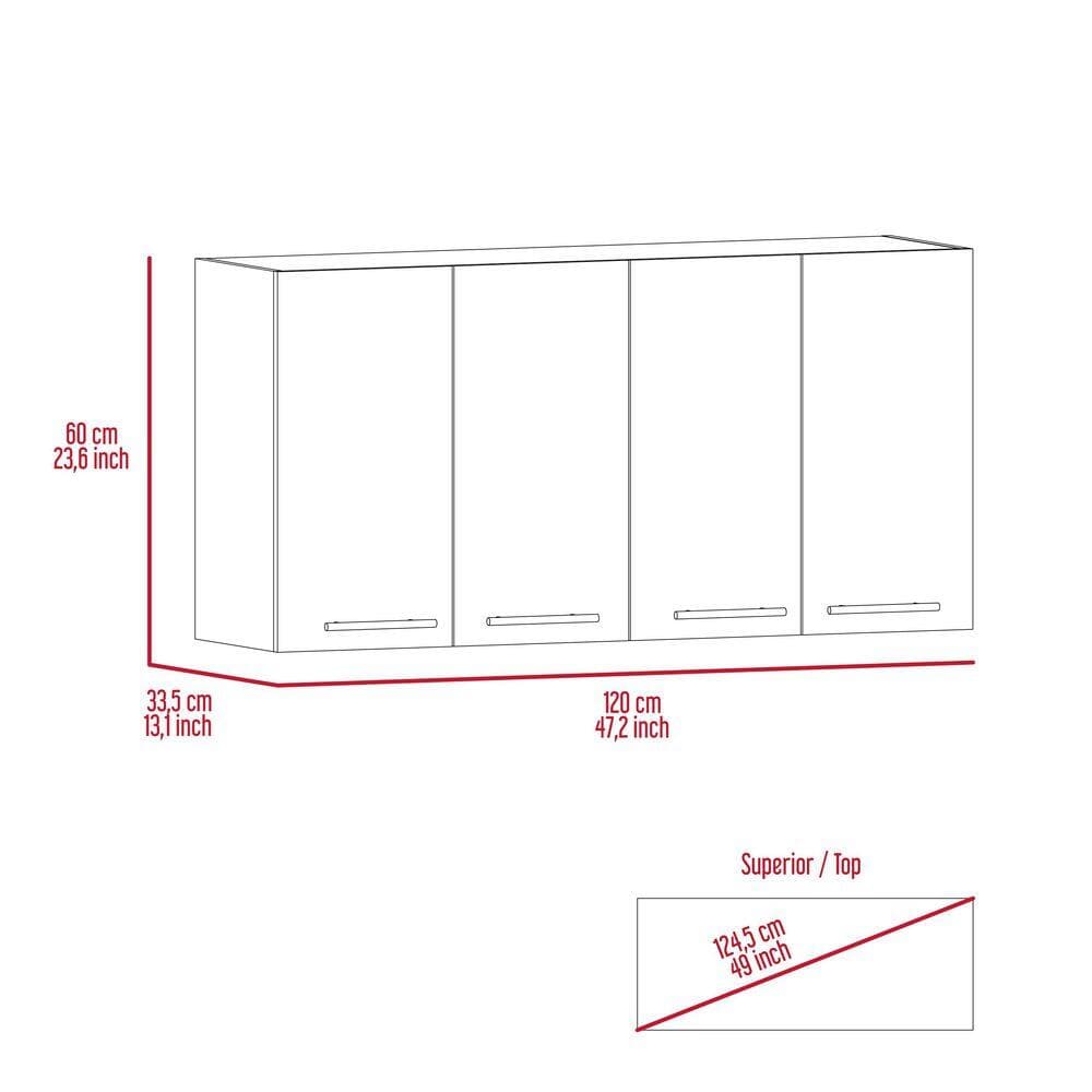 Tahanbath 13.10 in. W x 47.20 in. D x 23.60 in. H Bathroom Storage Wall Cabinet in Black with 4 Doors and 2 Cabinets (3)