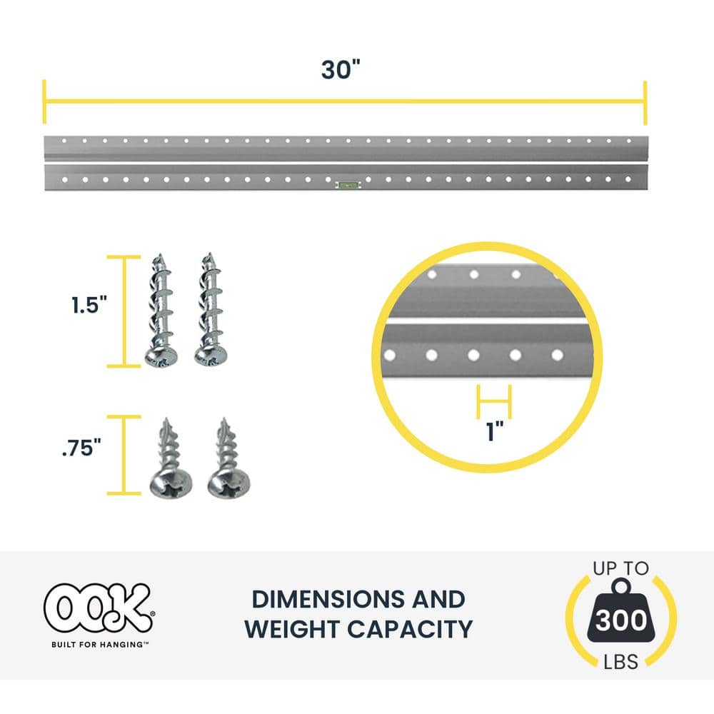 OOK 30 in. 300 lbs. Picture and Mirror French Cleat Hanging System (3)