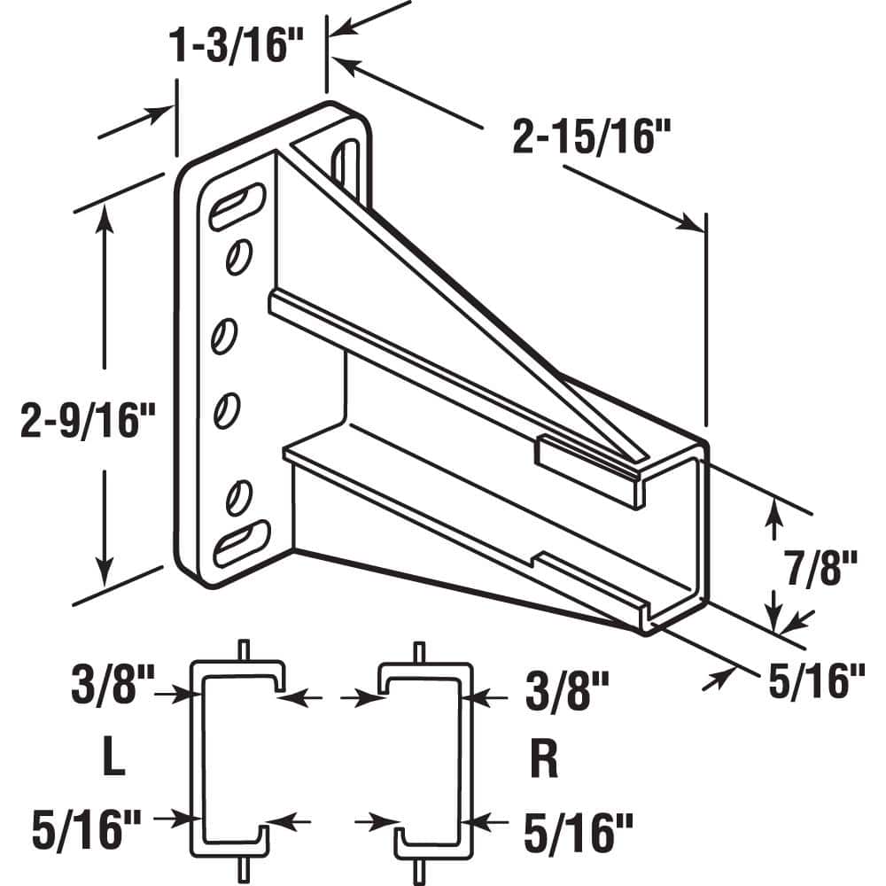 Prime-Line Drawer Side Track Brackets, White Nylon (1-pair) (2)