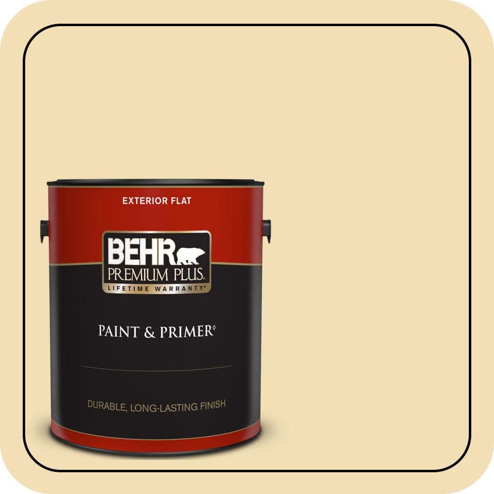 BEHR PREMIUM PLUS 1 gal. #PPU6-12 Calla Flat Exterior Paint & Primer