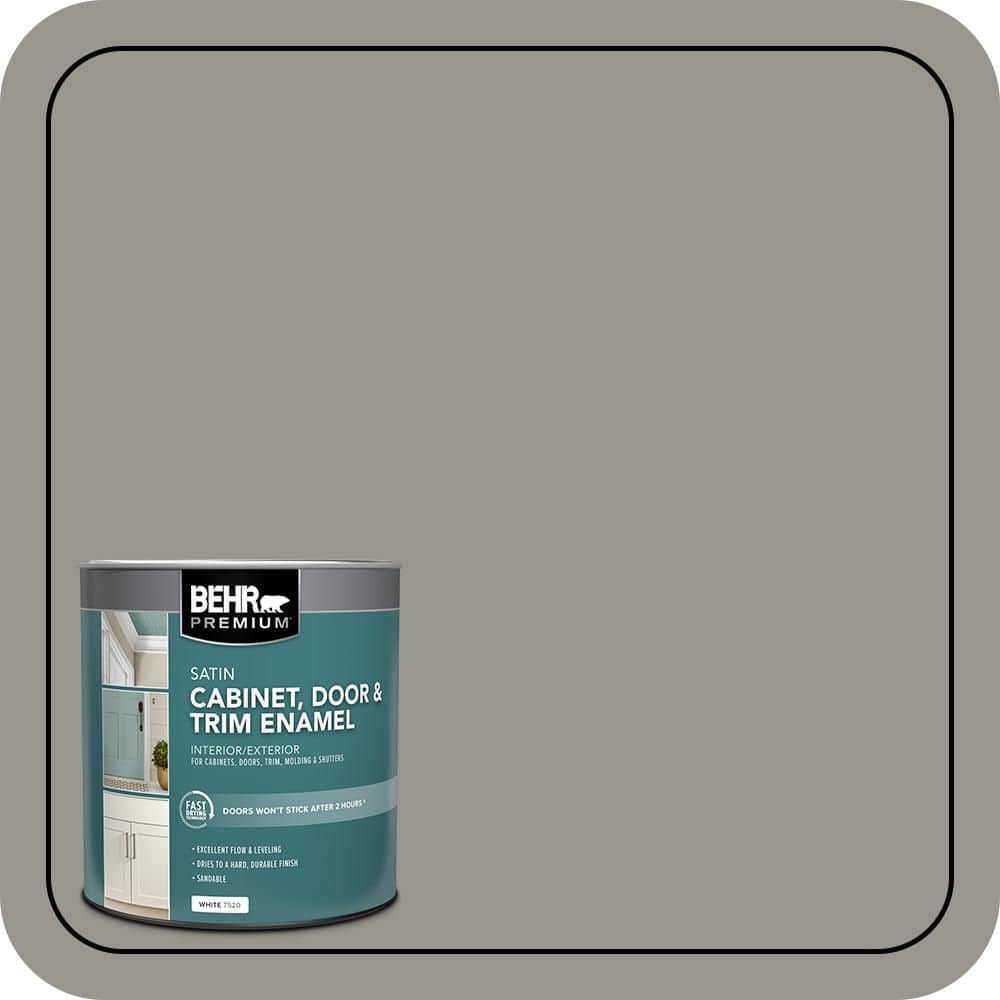 BEHR PREMIUM 1 qt. #N360-4 Battleship Gray Satin Enamel Interior/Exterior Cabinet, Door & Trim Paint