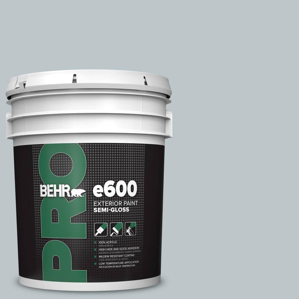 BEHR PRO 5 gal. #N490-2 Icicles Semi-Gloss Exterior Paint