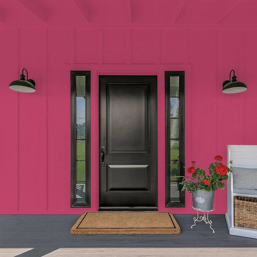 Glidden Premium 1 qt. PPG1183-7 Heart's Desire Flat Exterior Latex Paint (4)