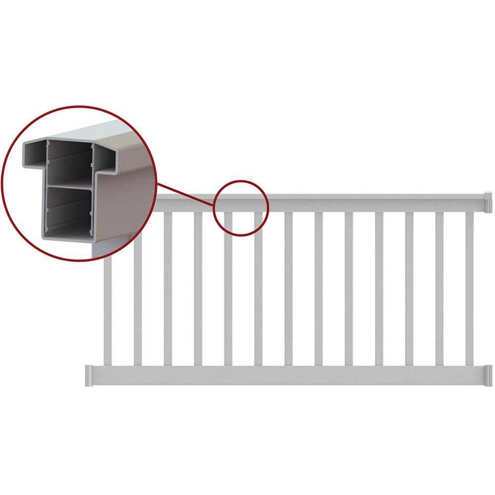 Unbranded T-Top 4 ft. x 36 in. Level Rail Kit White with Square Balusters